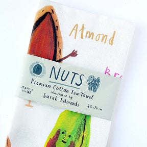 Sarah Edmonds Nuts Cotton Tea Towel – illustrated design