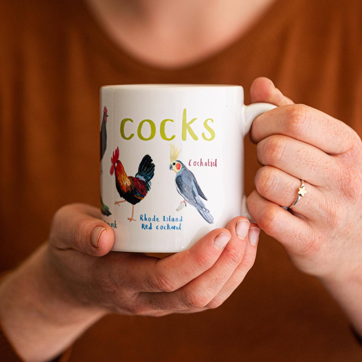 Sarah Edmonds Cocks Bird Mug – illustrated design