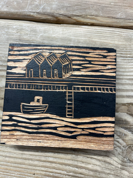 East of India decorative wooden block ornament