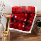 Blake Check Fleece Throw Red: Red / 130 x 150cm