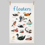 Sarah Edmonds Floaters Bird Cotton Tea Towel – illustrated design