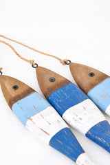 String of Three Striped Wooden Fish