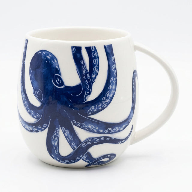 Batela octopus porcelain mug, porcelain mug featuring an octopus design