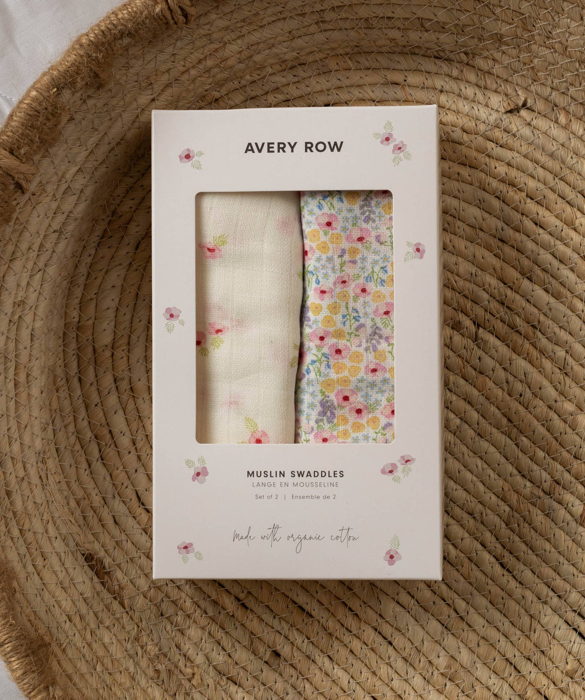 Avery Row Wildflower Garden & Anemone Muslin Swaddles, Set of 2