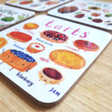 Sarah Edmonds Tarts Coaster – illustrated design