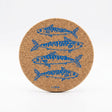 Cork Coaster - Mackerel Blue