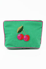 Mint Green Cherry Medium Pouch by My Doris