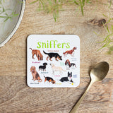 Sarah Edmonds Sniffers Dog Coaster – illustrated design