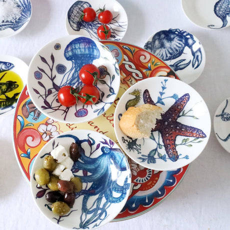 Reef starfish bone china nibbles dish by Cream Cornwall – product image 3