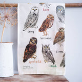 Sarah Edmonds Hooters Bird Cotton Tea Towel – illustrated design