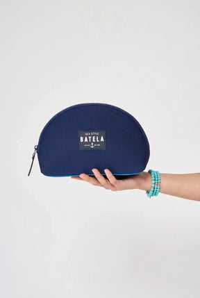 Batela neoprene toiletry bag, neoprene toiletry bag with zip fastening; available in navy and aqua