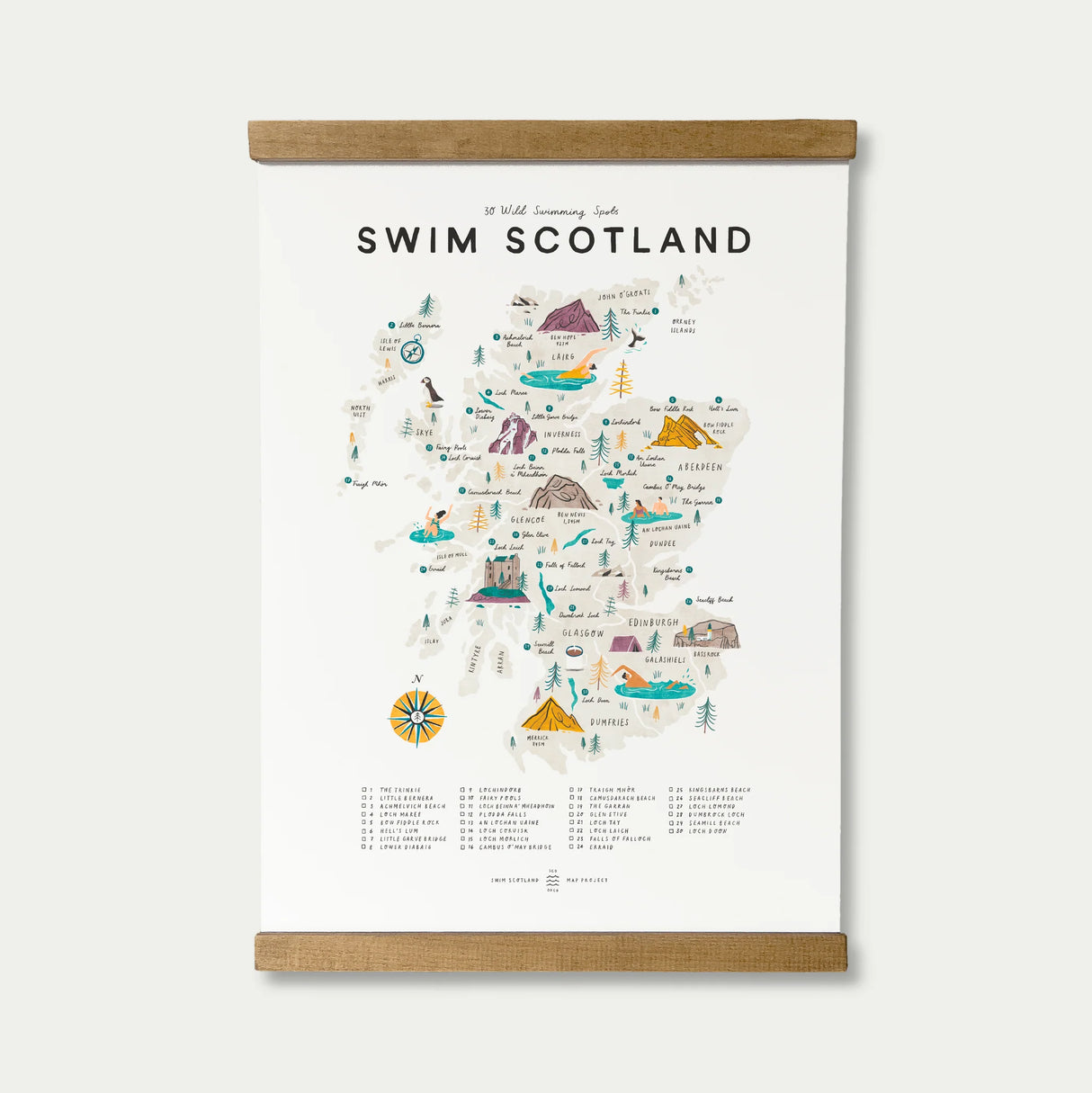 Oldfield Design Swim Scotland Poster Tube & Hanger