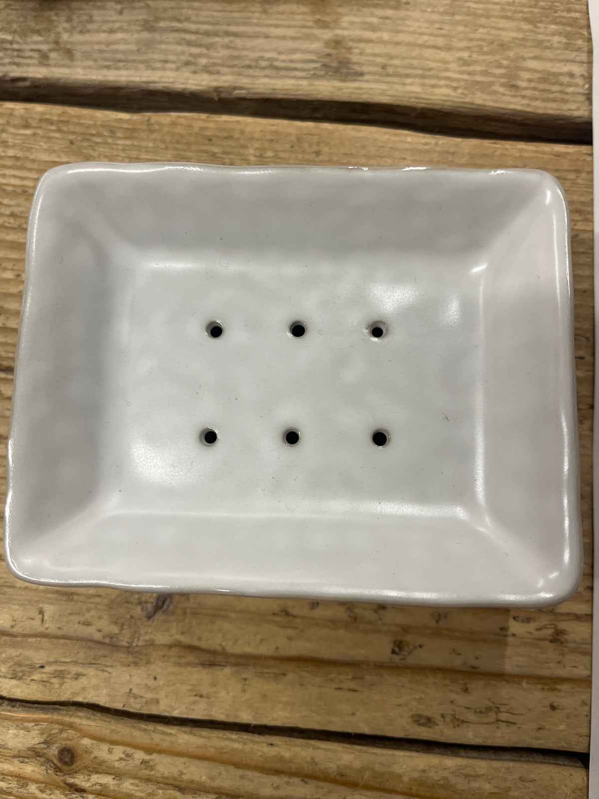 East of India porcelain soap dish with black detail
