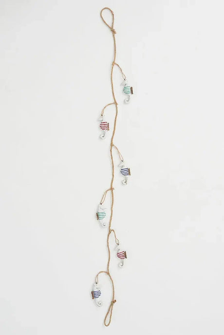 Batela seahorse garland decoration, decorative hanging garland with seahorse design