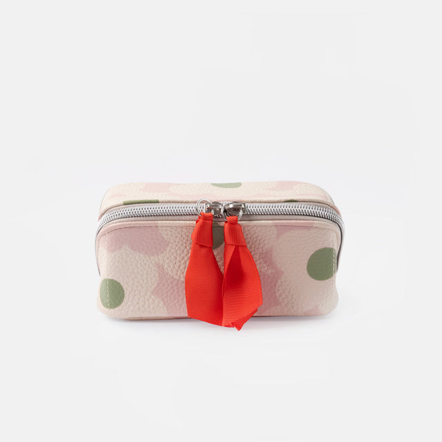 Caroline Gardner Pink Flower Mini Flat Lay Cosmetic Bag