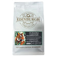 A white bag of Sumatra Lington Ground Coffee 200 g | Edinburgh Tea & Coffee Company featuring an illustration of a tiger, product information, and notes of chocolate and blackcurrant.