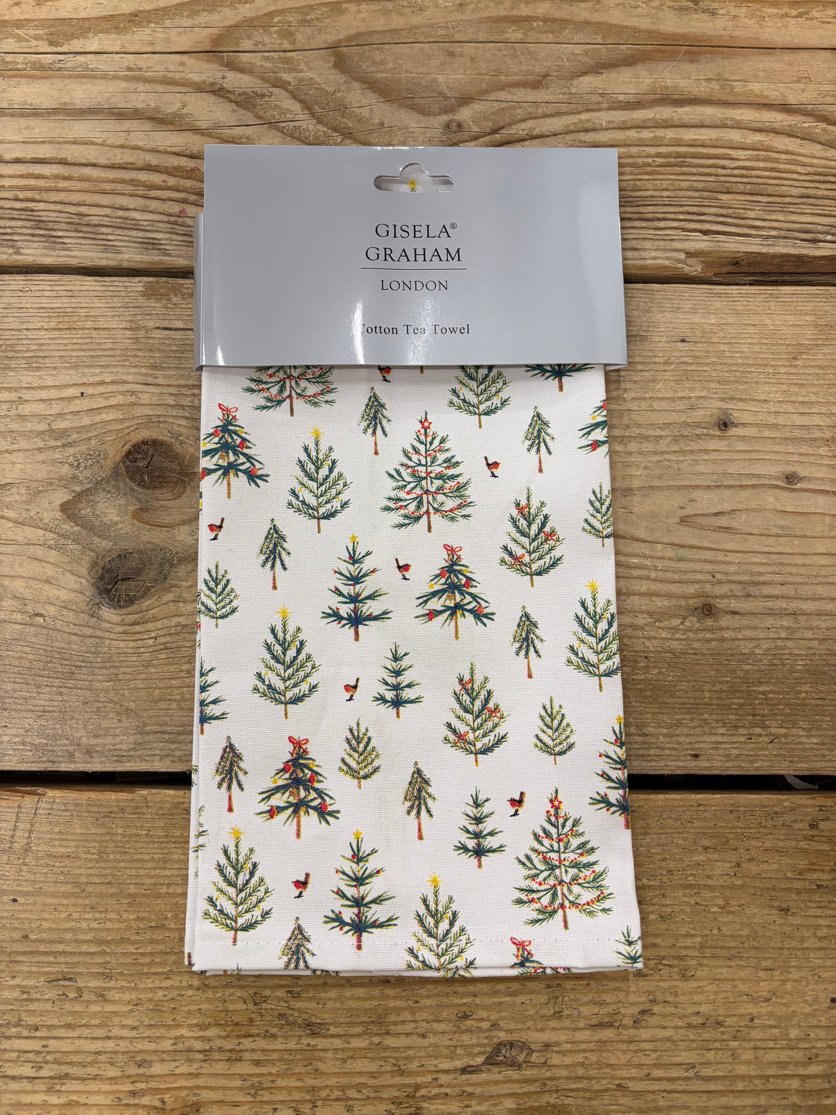 Gisela Graham Cotton Christmas Tree Tea Towel