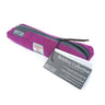 The Rainbow Harris Tweed Slim Pencil Case is purple, eco-friendly, made from recycled materials, and features a Britton Scotland label and "Rainbow Collection" tag. Displayed on a white background.