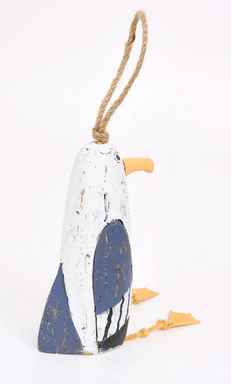 Batela hanging wooden seagull decoration for coastal home interiors.