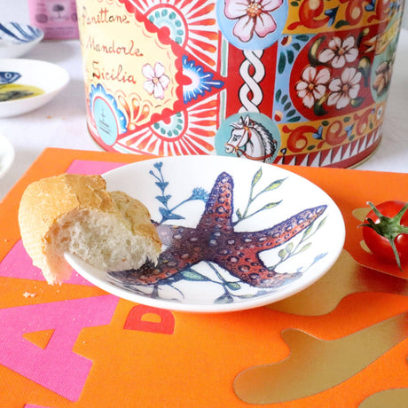 Reef starfish bone china nibbles dish by Cream Cornwall – product image 2