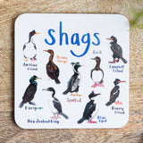 Sarah Edmonds Shags Bird Coaster – illustrated design