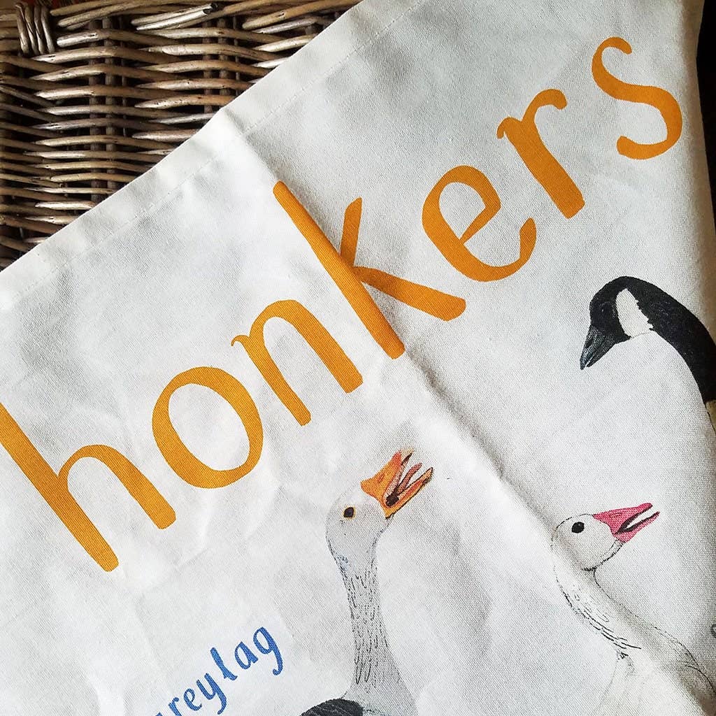 Sarah Edmonds Honkers Bird Cotton Tea Towel – illustrated design