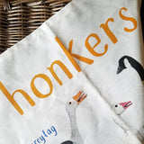 Sarah Edmonds Honkers Bird Cotton Tea Towel – illustrated design