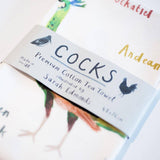 Sarah Edmonds Cocks Bird Cotton Tea Towel – illustrated design