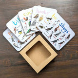 Sarah Edmonds Set of 6 Bird Pun Coasters – illustrated design
