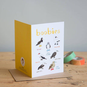 Sarah Edmonds Boobies Bird Greeting Card – illustrated design