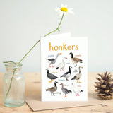 Sarah Edmonds Honkers Bird Greeting Card – illustrated design