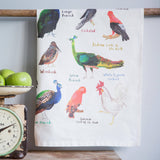 Sarah Edmonds Cocks Bird Cotton Tea Towel – illustrated design