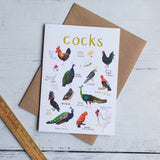 Sarah Edmonds Cocks Bird Greeting Card – illustrated design