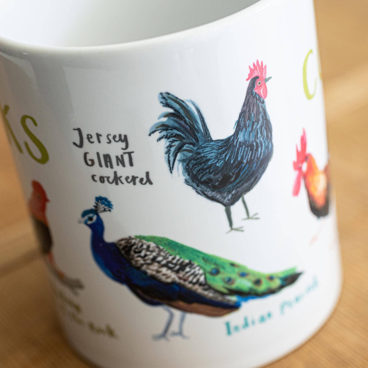 Sarah Edmonds Cocks Bird Mug – illustrated design