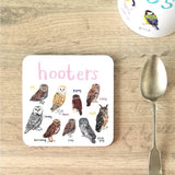 Sarah Edmonds Hooters Bird Coaster – illustrated design