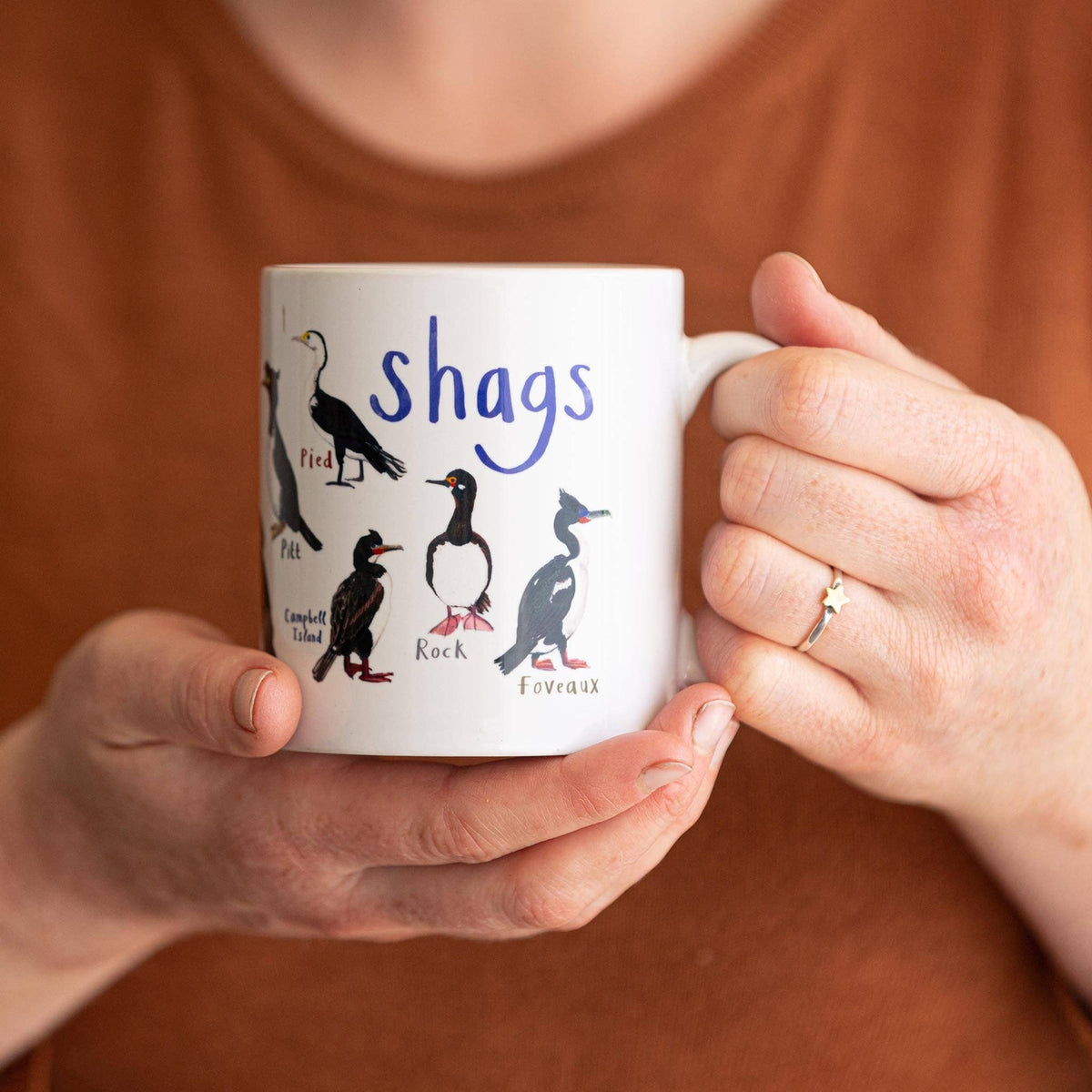 Sarah Edmonds Shags Bird Mug – illustrated design