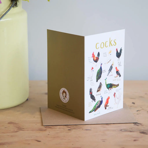 Sarah Edmonds Cocks Bird Greeting Card – illustrated design