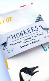 Sarah Edmonds Honkers Bird Cotton Tea Towel – illustrated design
