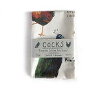Sarah Edmonds Cocks Bird Cotton Tea Towel – illustrated design
