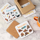 Sarah Edmonds Set of 6 Wild Pun Coasters – illustrated design
