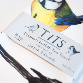 Sarah Edmonds Tits Bird Cotton Tea Towel – illustrated design