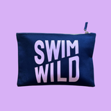 Navy and Pink Swim Wild Zip bag
