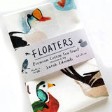 Sarah Edmonds Floaters Bird Cotton Tea Towel – illustrated design