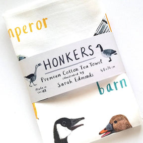 Sarah Edmonds Honkers Bird Cotton Tea Towel – illustrated design