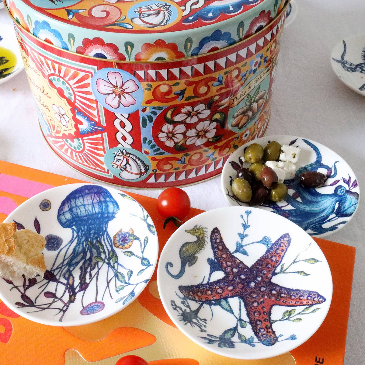 Reef starfish bone china nibbles dish by Cream Cornwall – product image 7