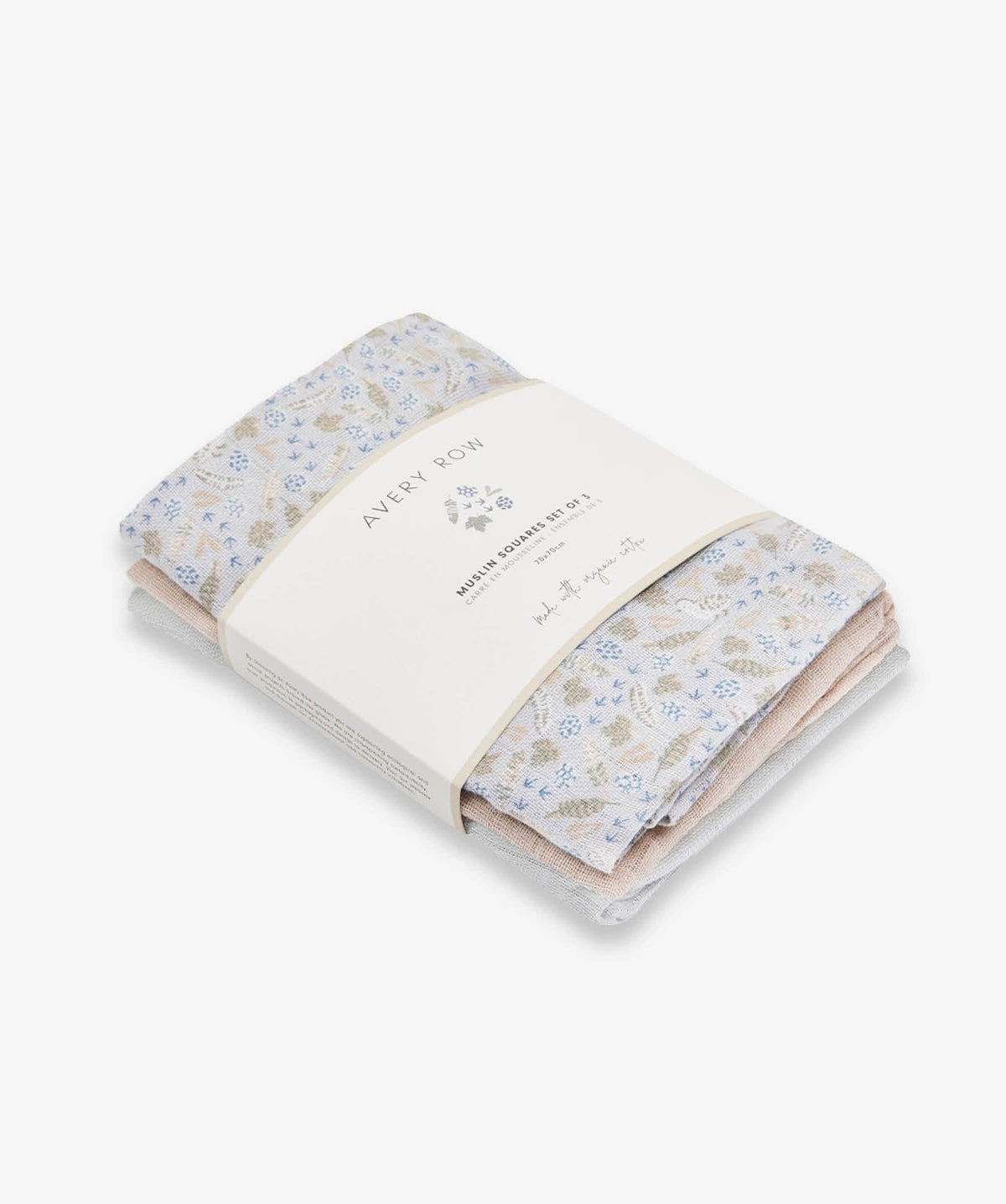 Avery Row Nature Trail Organic Muslins – Set of 3 – Avery Row baby gift at Mooch Arran
