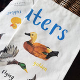 Sarah Edmonds Floaters Bird Cotton Tea Towel – illustrated design
