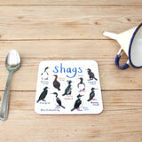Sarah Edmonds Shags Bird Coaster – illustrated design