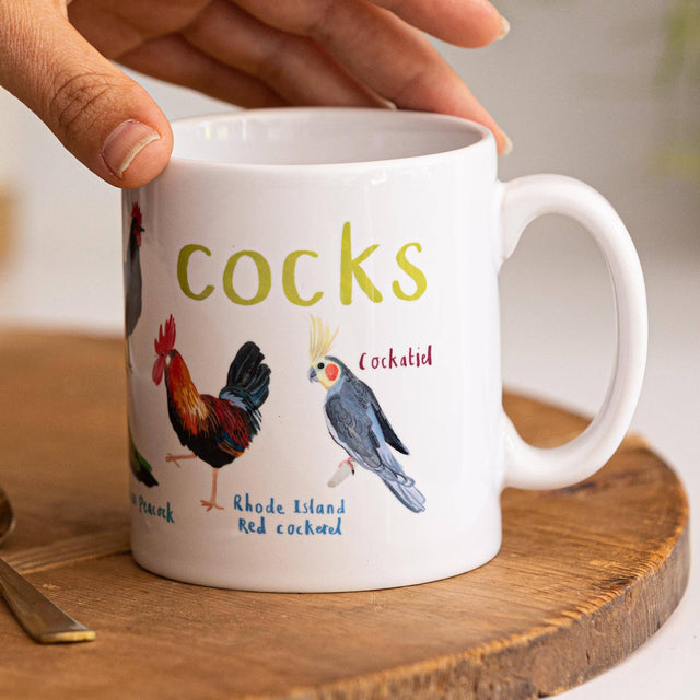 Sarah Edmonds Cocks Bird Mug – illustrated design